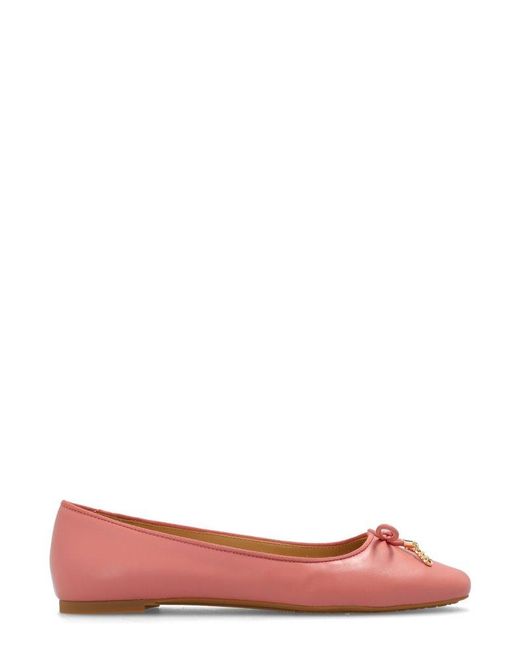 MICHAEL Michael Kors Pink Logo Charm Round Toe Flat Shoes