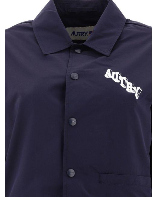Autry Blue Technical Jacket With Logo