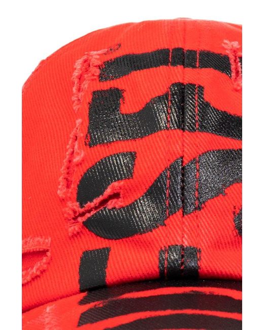 DIESEL Red 'c-ewan' Baseball Cap, for men