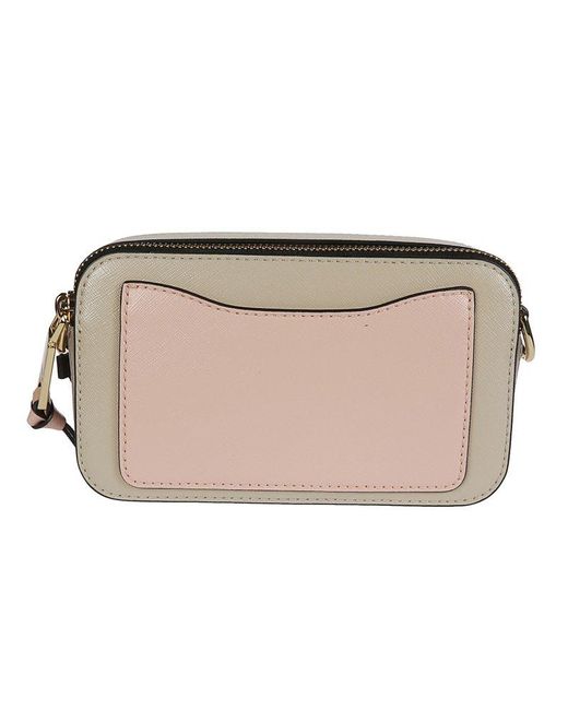 Marc Jacobs The Snapshot Logo Plaque Crossbody Bag in Natural Lyst