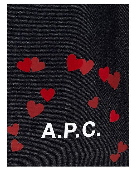 A.P.C. Black Valentine's Day Capsule Lou Shopping Bag Tote Bag