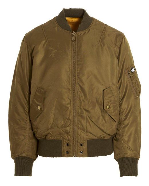 DIESEL Synthetic Fighters Reversible Bomber Jacket in Brown (Green) for ...