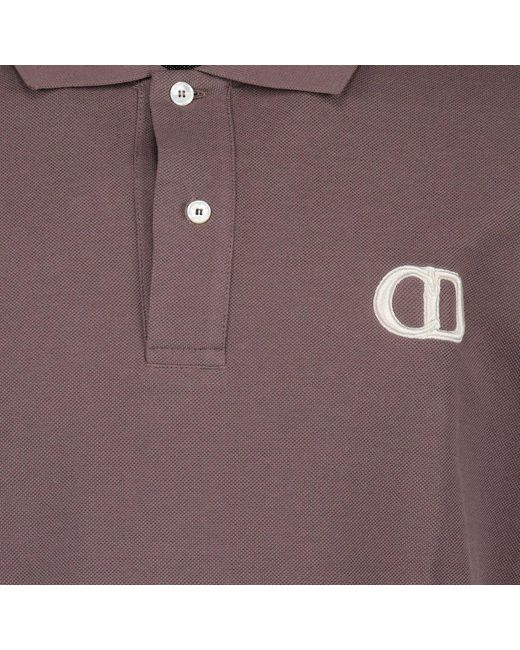 Dior Purple Logo Embroidered Polo Shirt for men