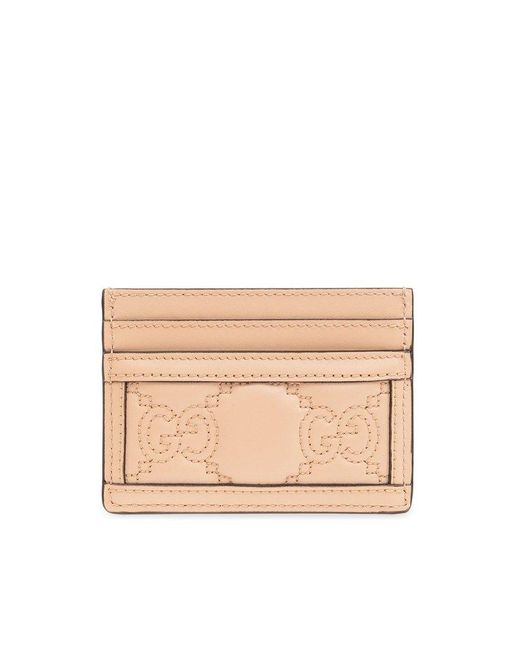 Gucci Natural Card Case With Logo,