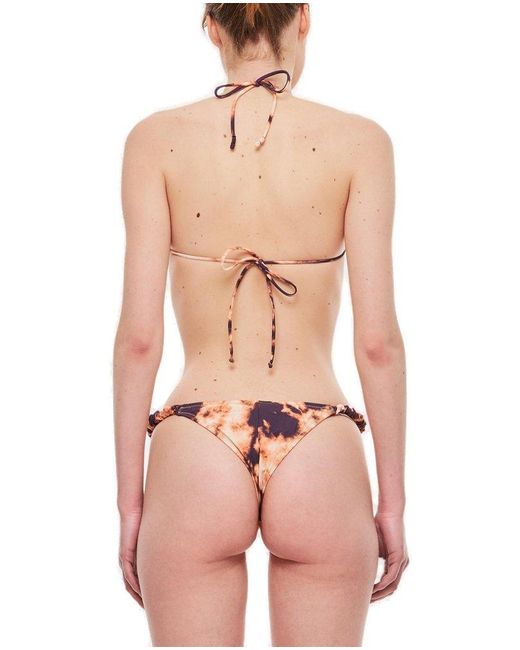 Reina Olga Pink Graphic Print Triangle Bikini Set