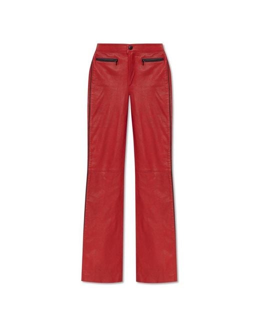 DIESEL Red Leather Pants L-Insey