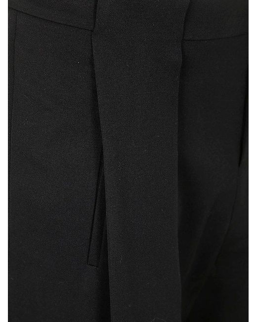 Balmain Black Pleated Grain De Poudre Trousers for men