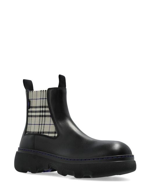 Burberry Black Burberr Creeper Chelsea Low Ankle Boots