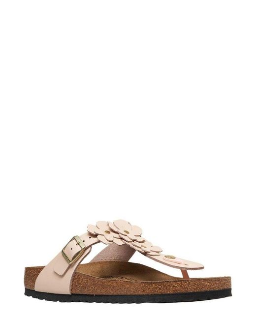 Birkenstock Brown Gizeh Flower Open Toe Sandals