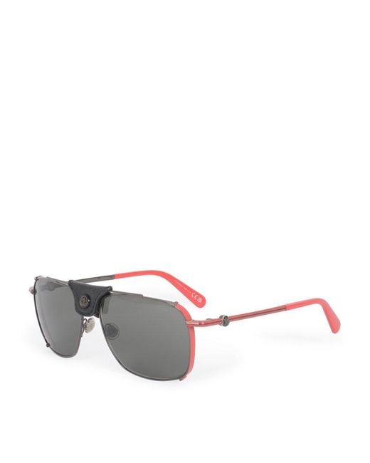 Moncler Gray Gatiion Navigator Frame Sunglasses for men