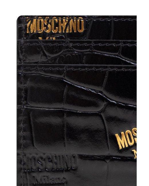 Moschino Black Embossed Card Holder for men