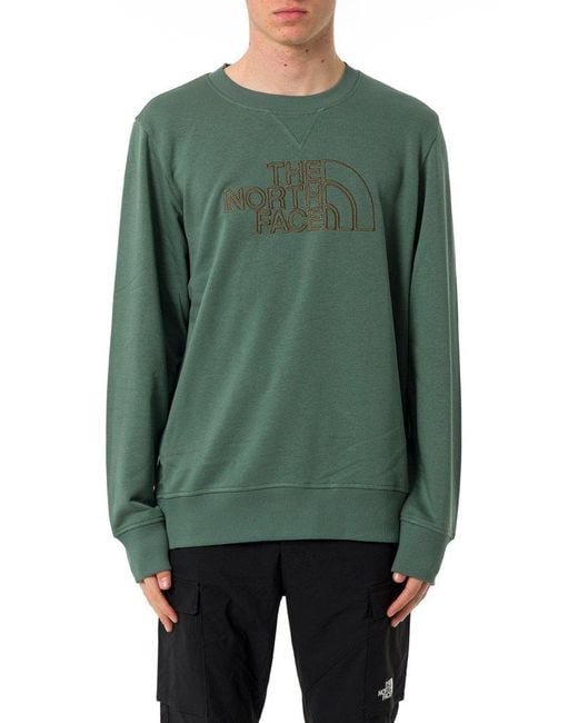 The North Face Green Drew Peak Light Crewneck Sweatshirt for men