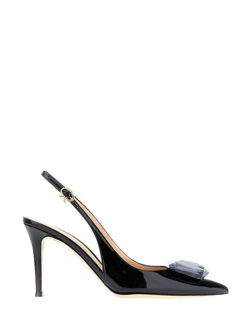 Gianvito Rossi Embellished Slingback Pumps in Black Lyst
