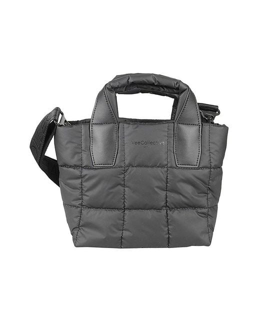 VEE COLLECTIVE Black Padded Mini Top Handle Bag