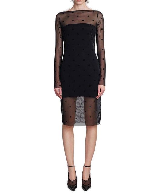 Givenchy Black 4g Motif Midi Dress