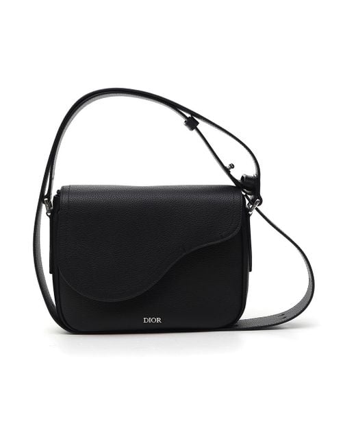 Dior Leather Saddle Mini Messenger Bag in Black for Men | Lyst