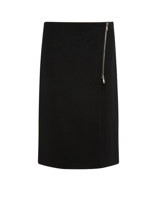 P.A.R.O.S.H. Black Slit Detailed Pencil Skirt