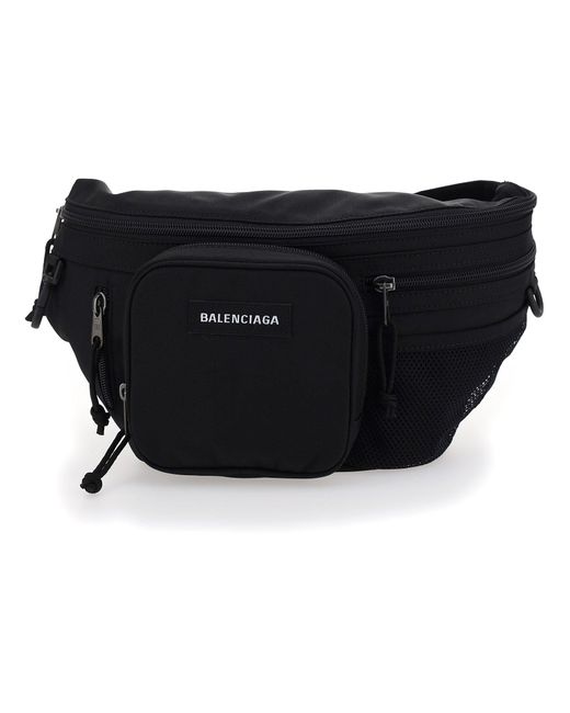Balenciaga Black Explorer Multi-zip Belt Bag for men