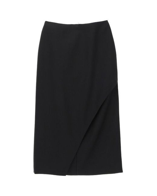 McQueen High-Waist Slit Detailed Midi Skirt in Black | Lyst