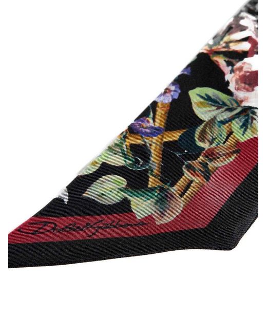 Dolce & Gabbana Multicolor Floral-printed Wraparound Scarf