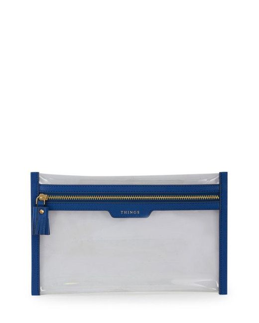 Anya Hindmarch Blue Things Zip-up Clutch Bag