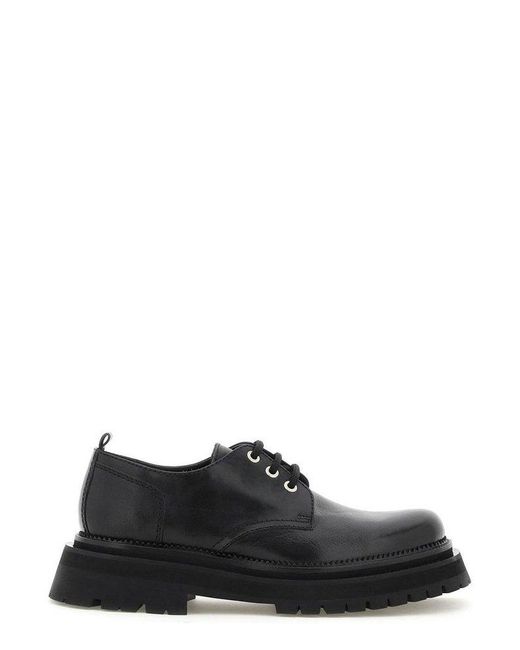 AMI Black Round-toe Derby Lace-up Shoes for men
