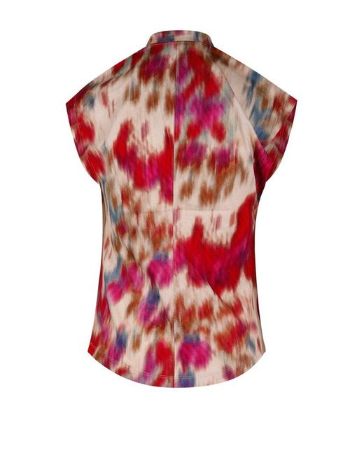 Isabel Marant Red Tie-dyed Asymmetric Top