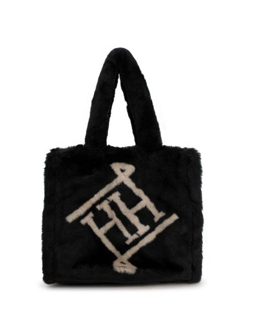 Herno Logo Printed Open Top Tote Bag in Black | Lyst