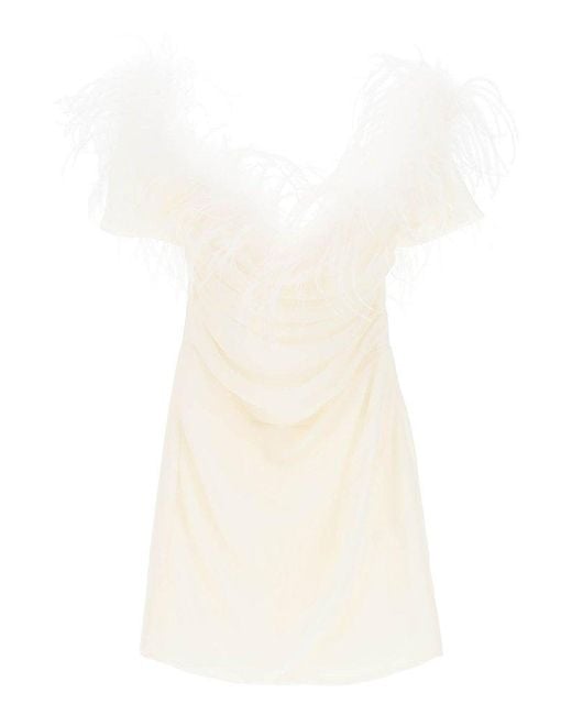 GIUSEPPE DI MORABITO White Off-shoulder Mini Dress