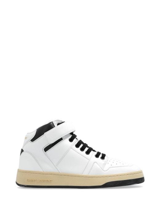 Saint Laurent White Lax Mid Top Sneaker