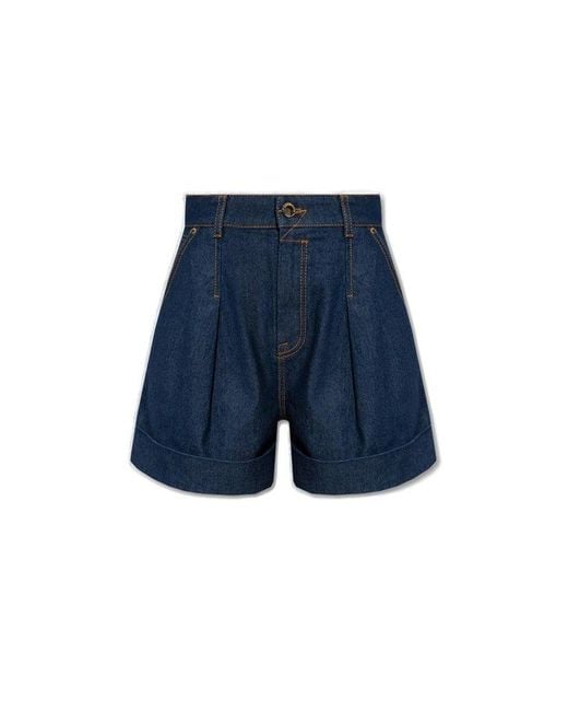 Zimmermann Blue High-rise Denim Shorts