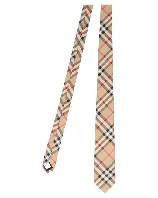 Burberry White Vintage Checked Pointed Tip Tie for men