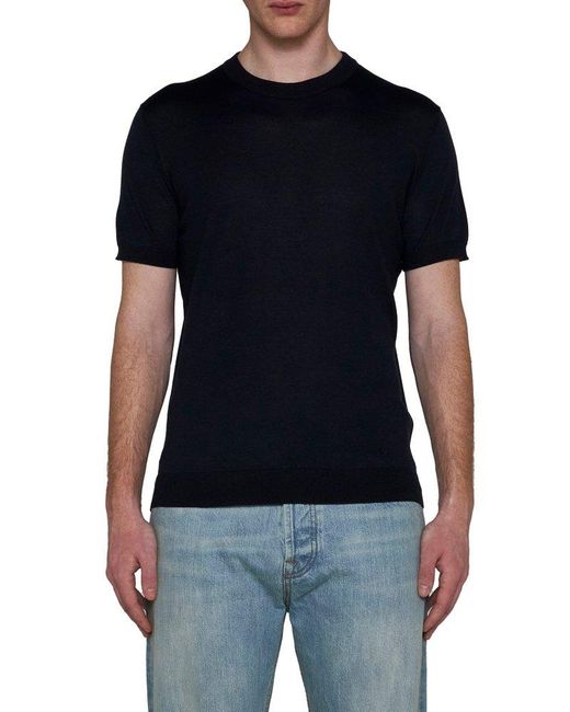 Valentino Blue Crewneck Short-sleeved T-shirt for men