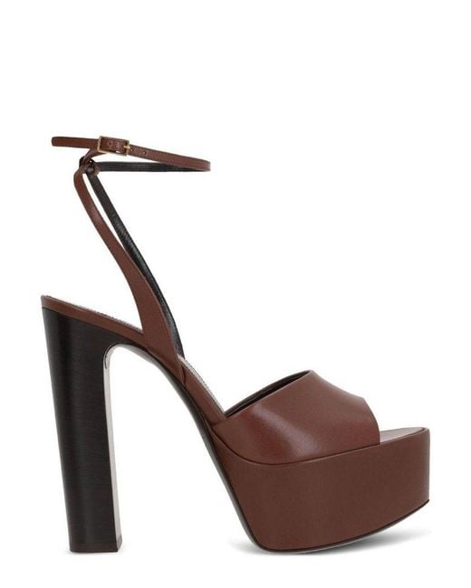 Saint Laurent Brown Jodie Platform Sandals