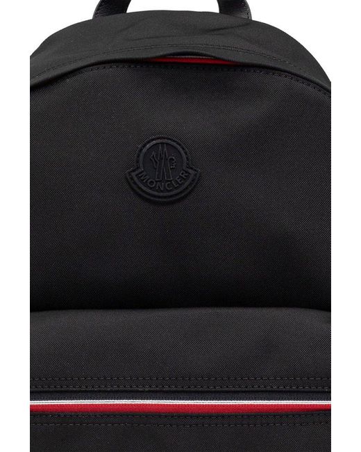 Moncler Black Backpack With Logo Patch for men