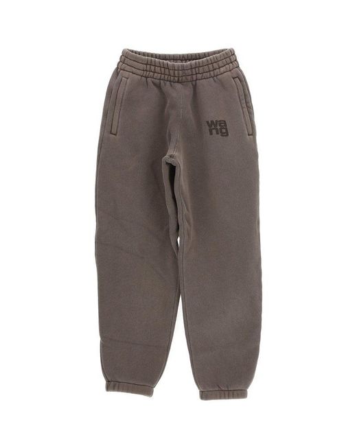 Alexander Wang Puff Logo Sweatpants in Brown | Lyst