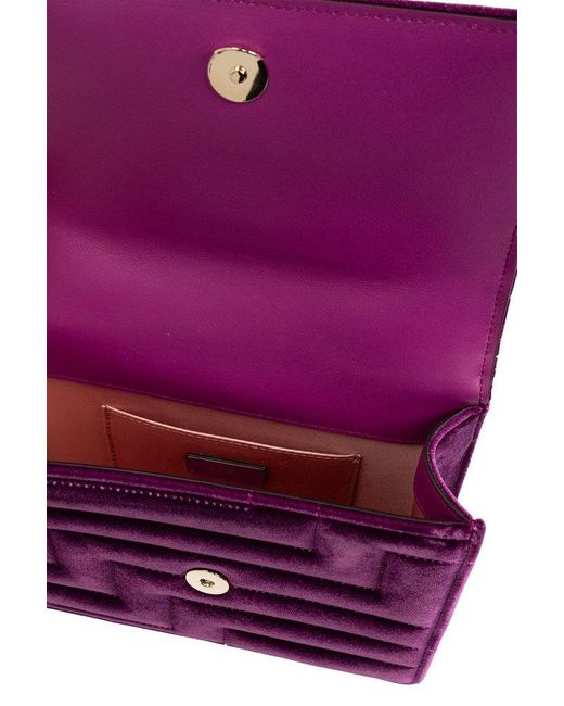 Jimmy Choo Purple Avenue Quad Velvet Shoulder Bag
