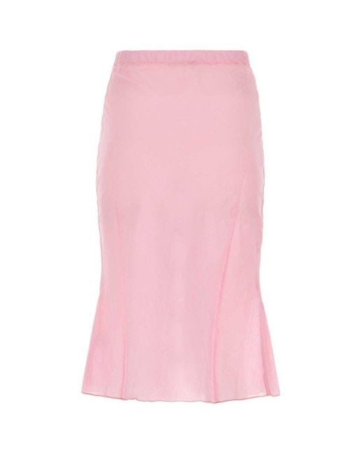 GIMAGUAS Pink Cala Flared Midi Skirt