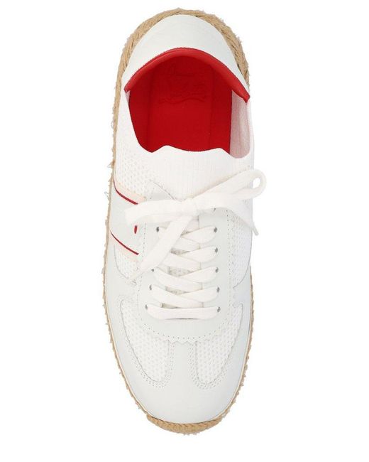 Christian Louboutin White Round Toe Lace-up Sneakers for men