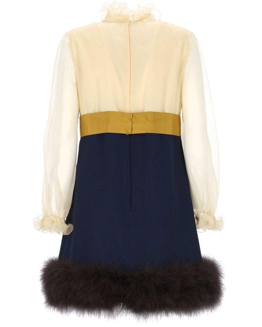 Valentino Blue Bow Detailed Mini Dress