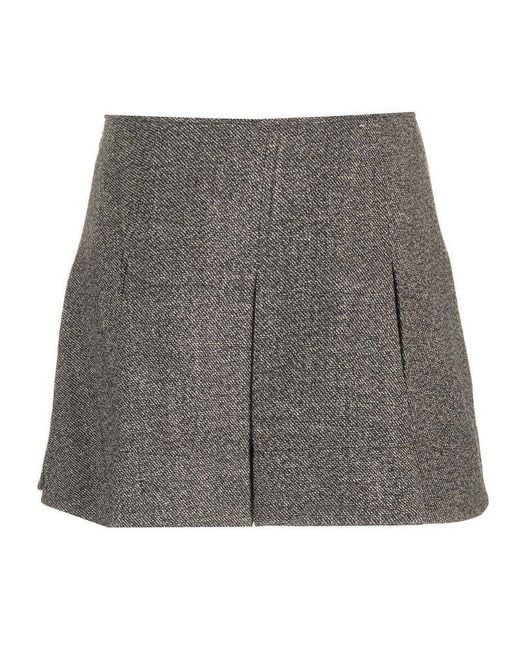DURAZZI MILANO Gray Pleated Short Skirt