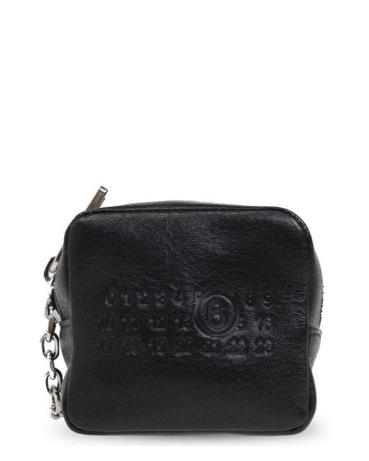 MM6 by Maison Martin Margiela Black Numeric Embossed Pouch Bag