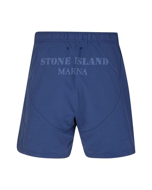 Stone Island Synthetic Dark Blue Si Marina Swim Shorts for Men - Save 4% |  Lyst