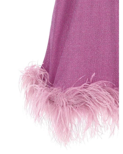 Oseree Purple 'Lumiere Plumage' Long Dress