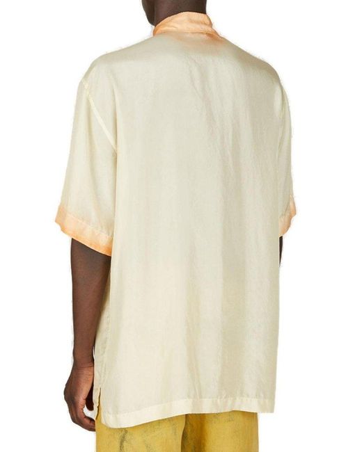 Dries Van Noten White Cassidye Tie-dyed Short-sleeved Shirt for men