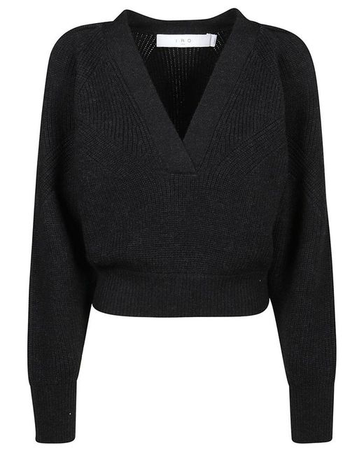 IRO Odina V-neck Sweater in Black | Lyst