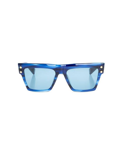 BALMAIN EYEWEAR Blue Rectangle Frame Sunglasses