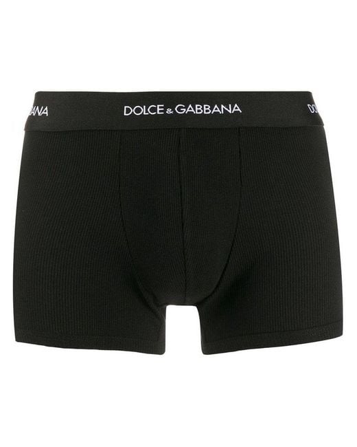 Dolce & Gabbana Cotton Underwear Logo Boxers in Black for Men - Lyst