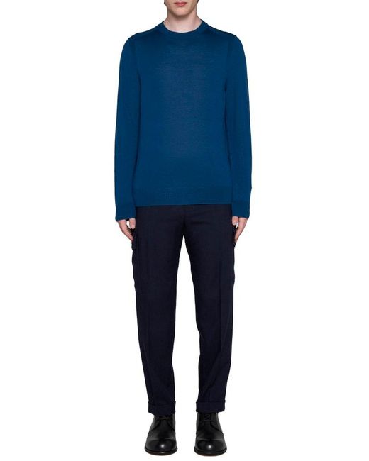 Paul Smith Blue Crewneck Knitted Jumper for men