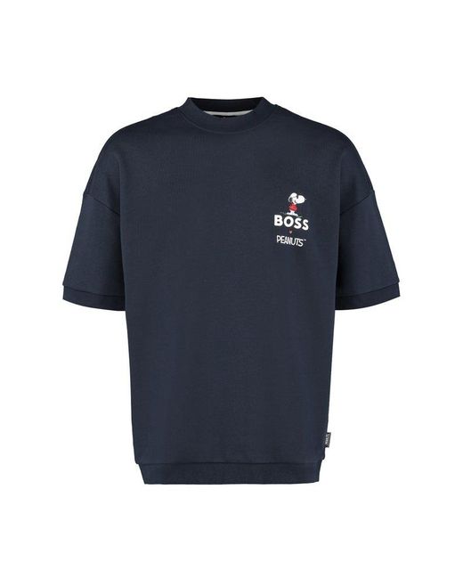 BOSS by Hugo Boss Blue X Peanuts - Short Sleeved Sweatshirt for men